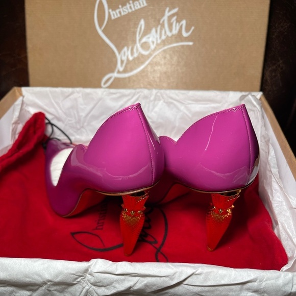 Christian Louboutin lip chick pump 100 patent Kismet Gold EU37.5 - Picture 6 of 15